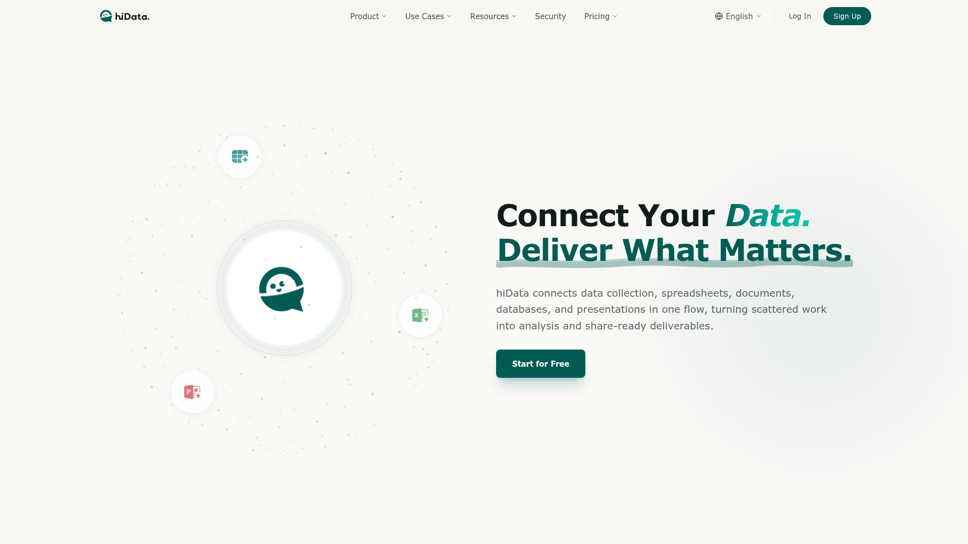 hiData: Unify Data Collection, Docs, Spreadsheets, and Presentations in One Workspace