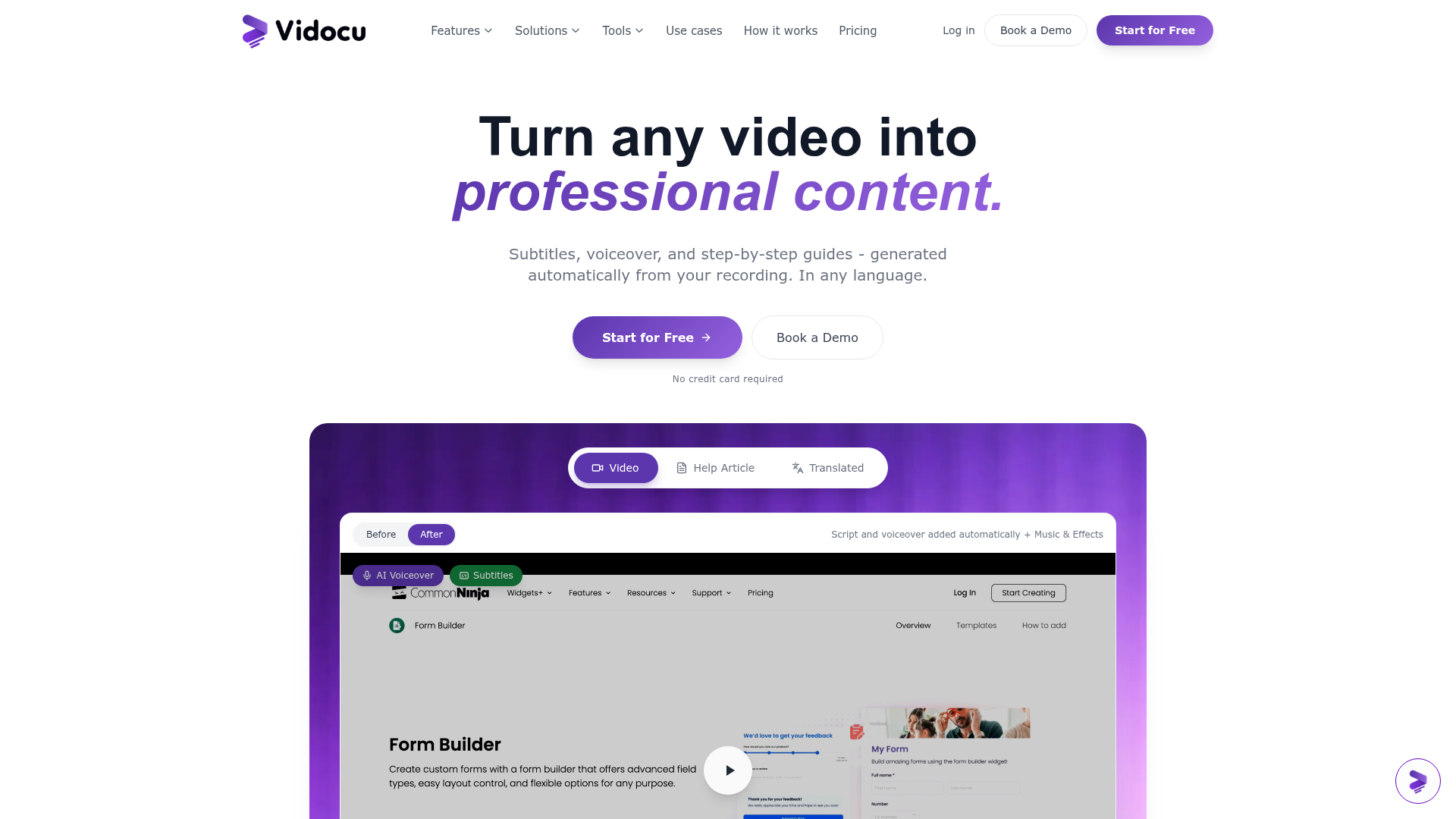 Vidocu: Turn Screen Recordings Into Polished Documentation