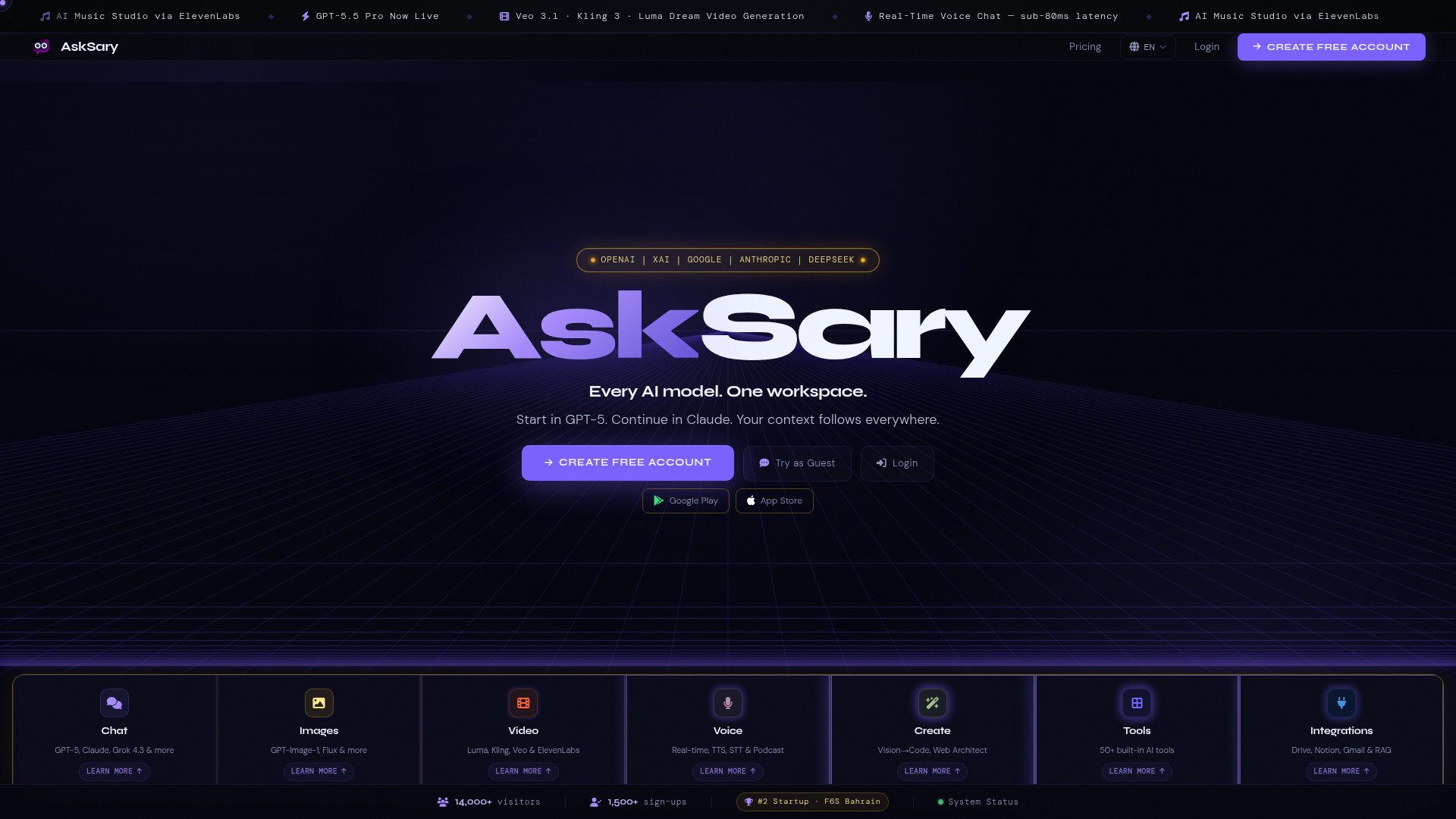 AskSary: One Conversational Interface Across GPT-5, Claude Sonnet 4.6, and Grok 4.3