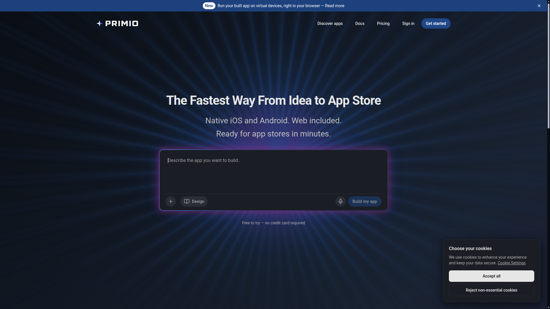Primio interface screenshot