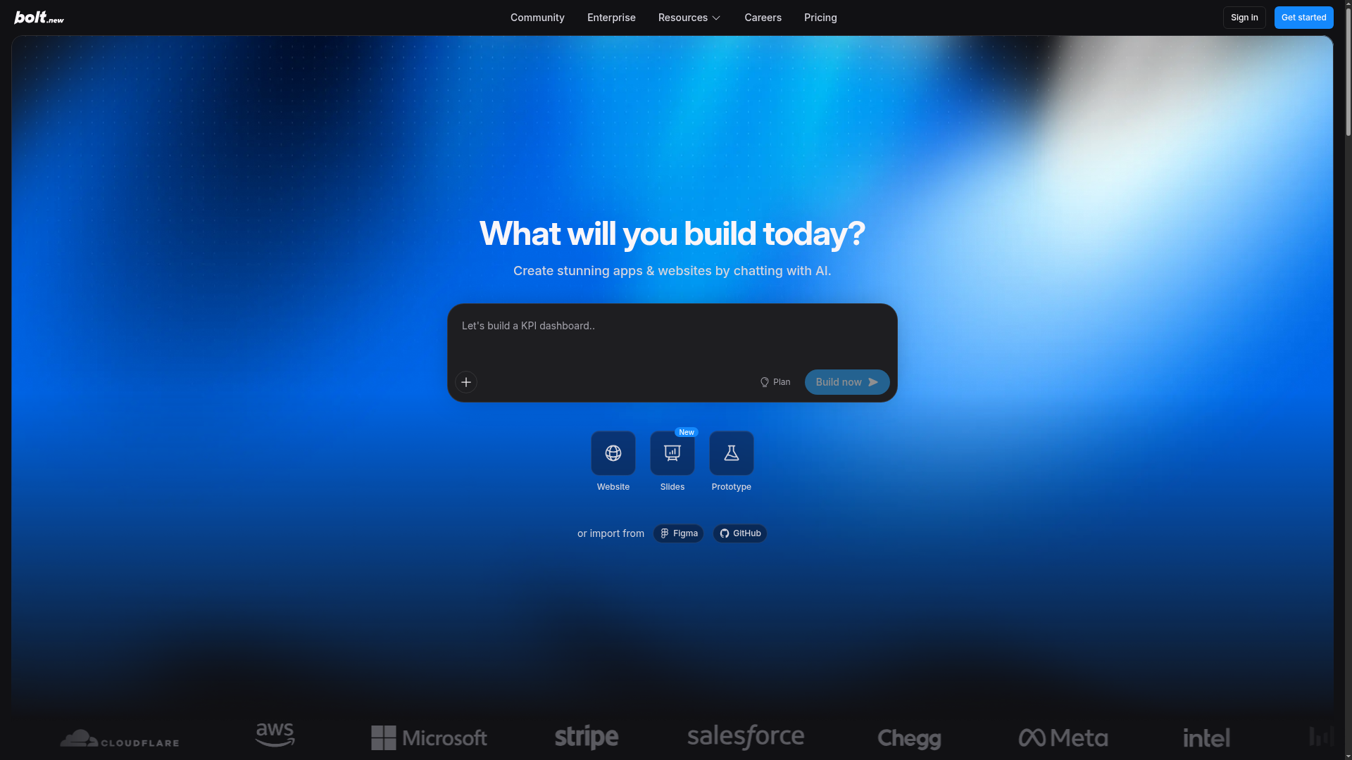 bolt.new interface screenshot