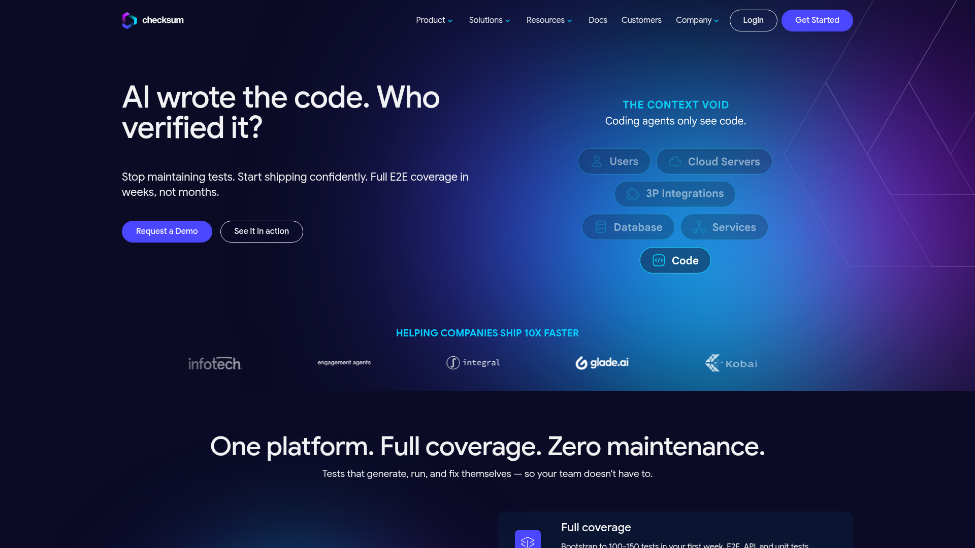 Checksum interface screenshot