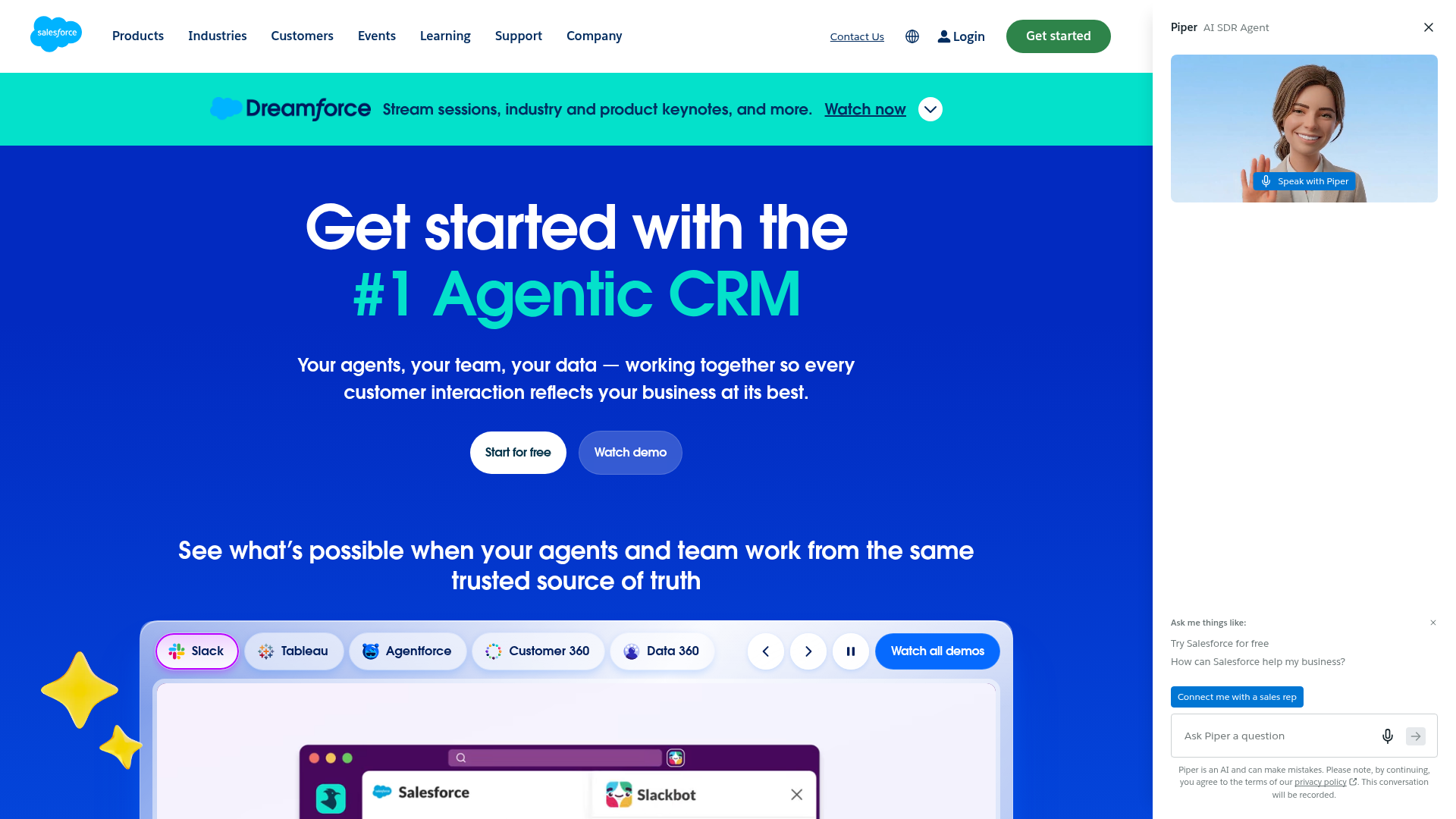 Salesforce AIforce + Koa interface screenshot