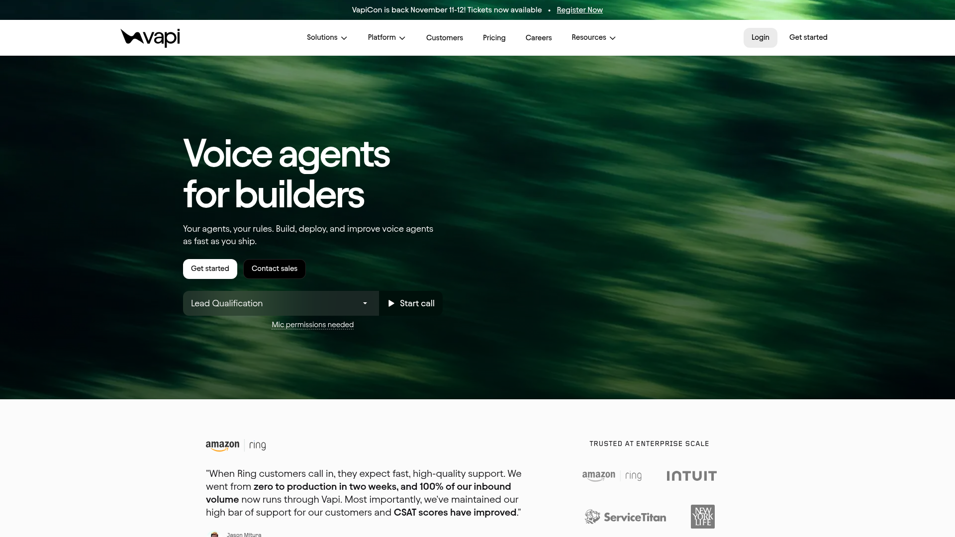Vapi interface screenshot