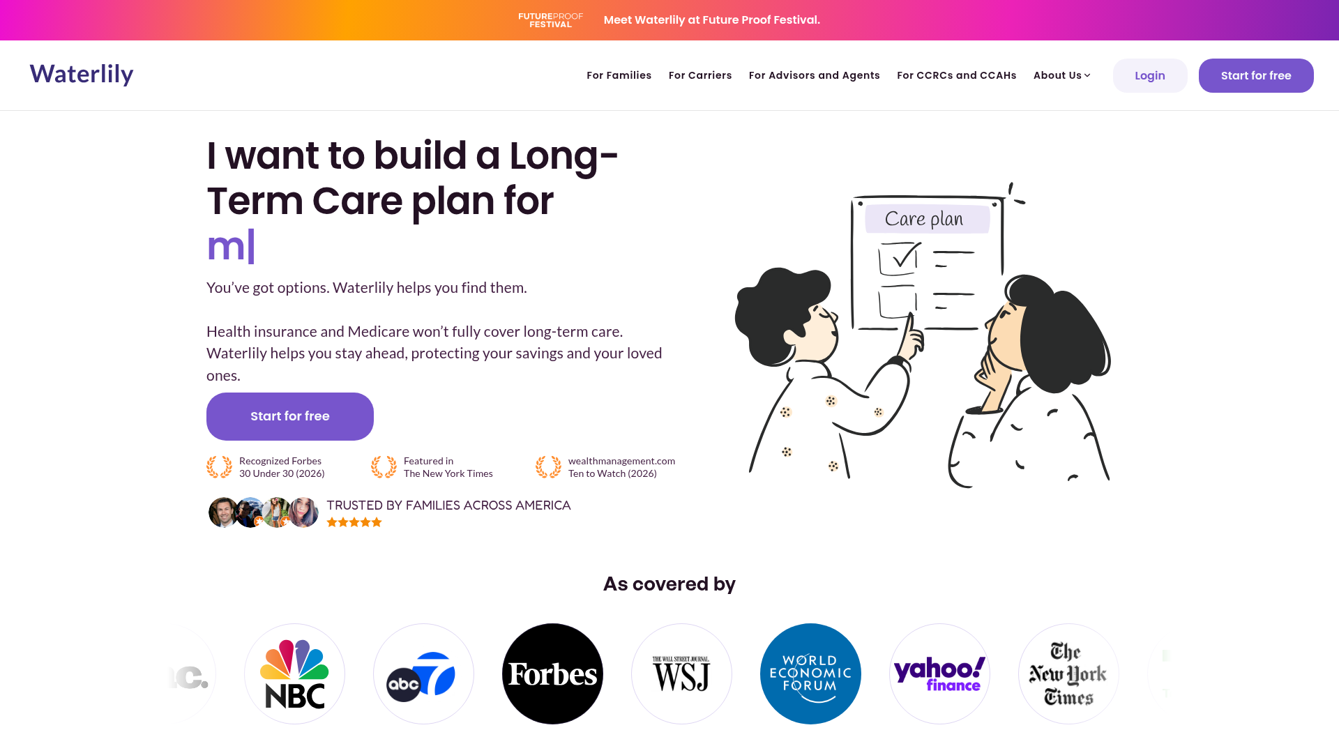 Waterlily home page, captured for the 27 September 2026 Lab report