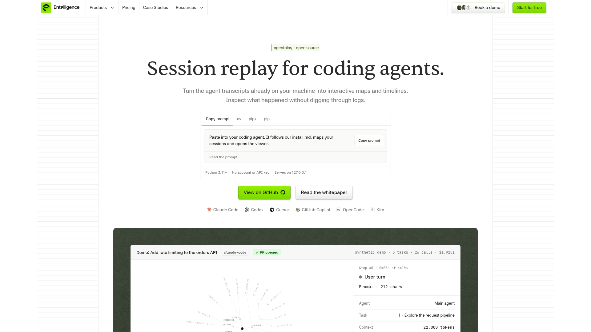 AgentPlay home page, captured for the 20 October 2026 Lab report