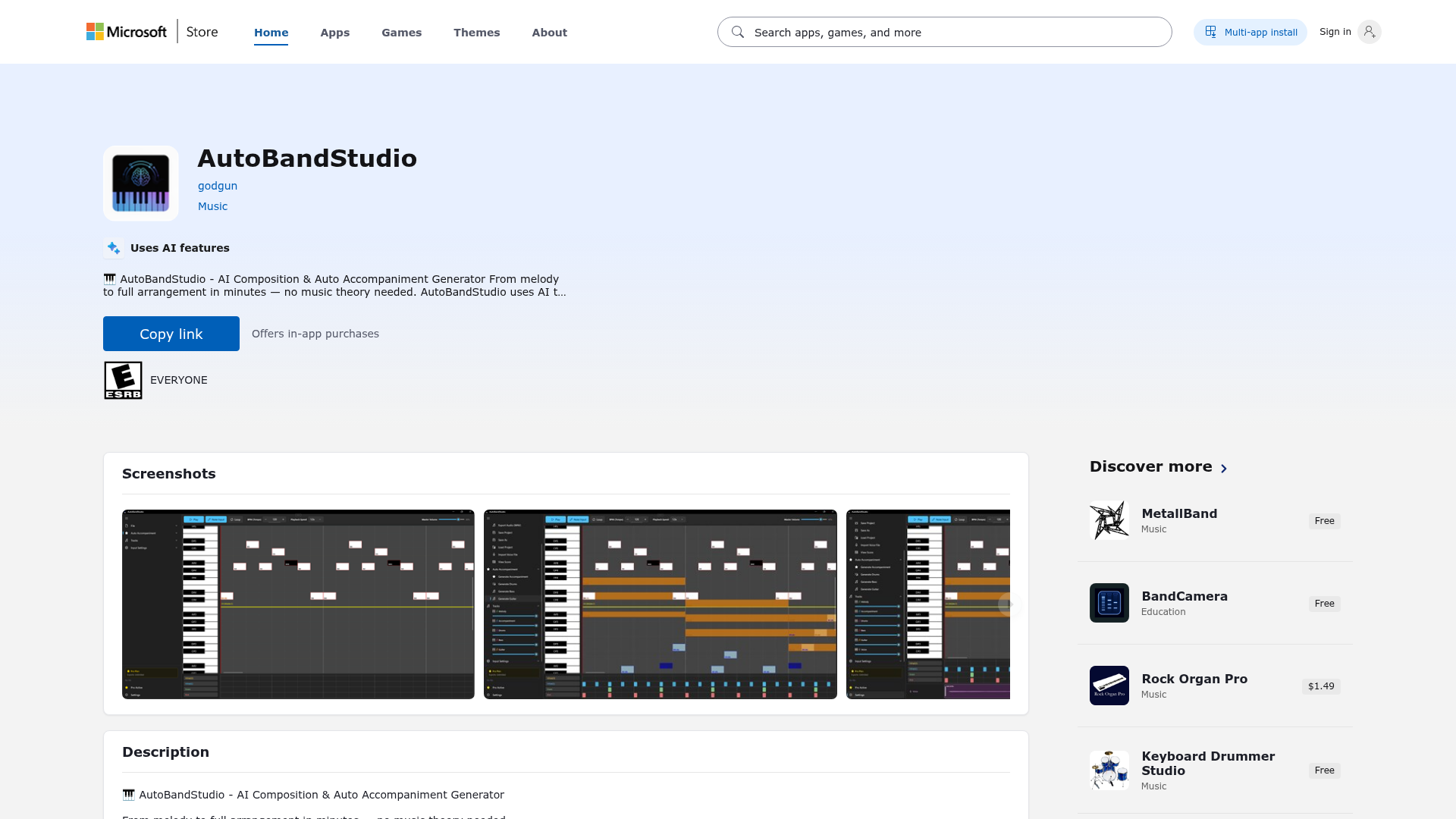 AutoBandStudio home page, captured for the 24 October 2026 Lab report