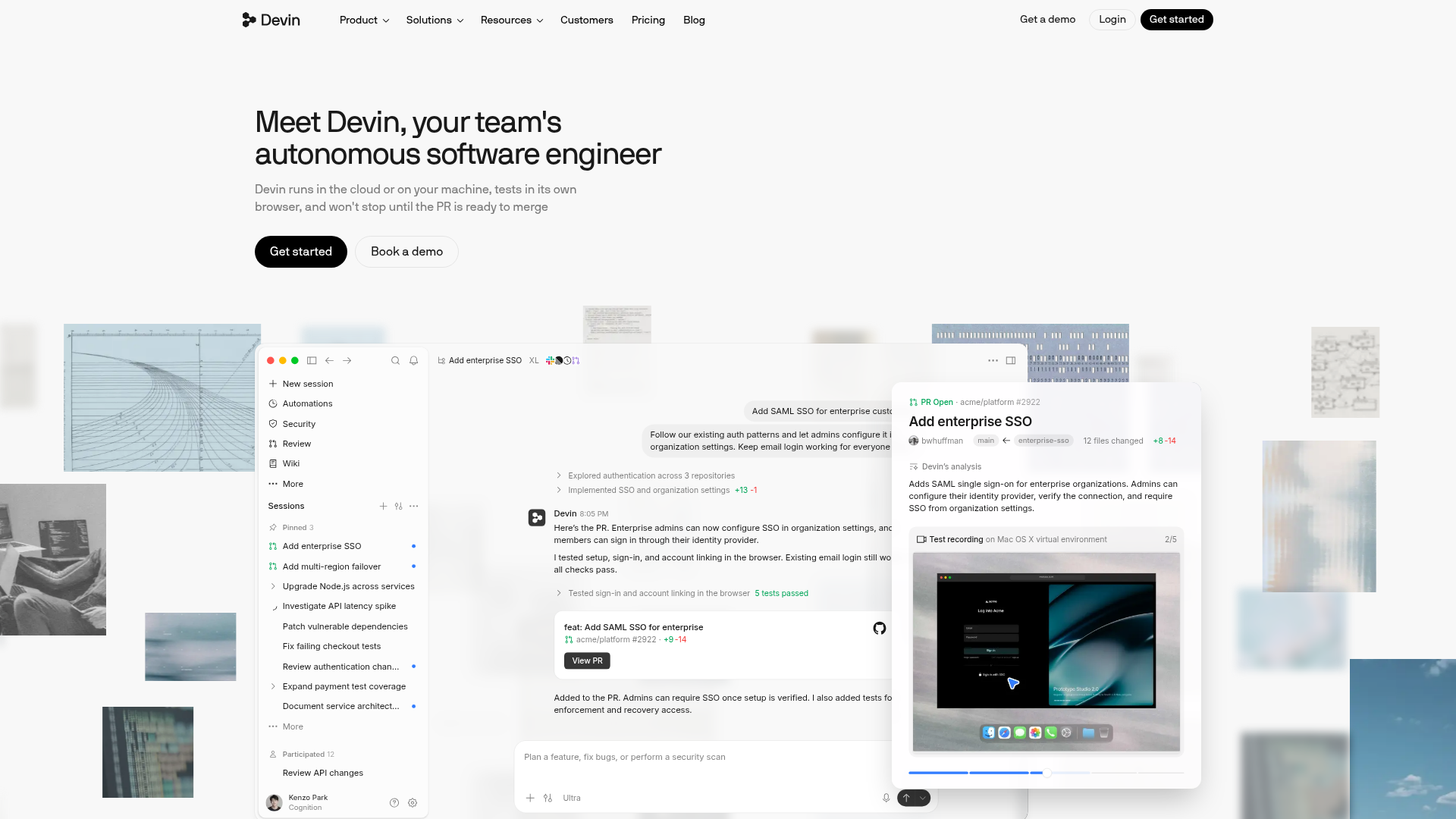 Devin Desktop home page, captured for the 25 October 2026 Lab report